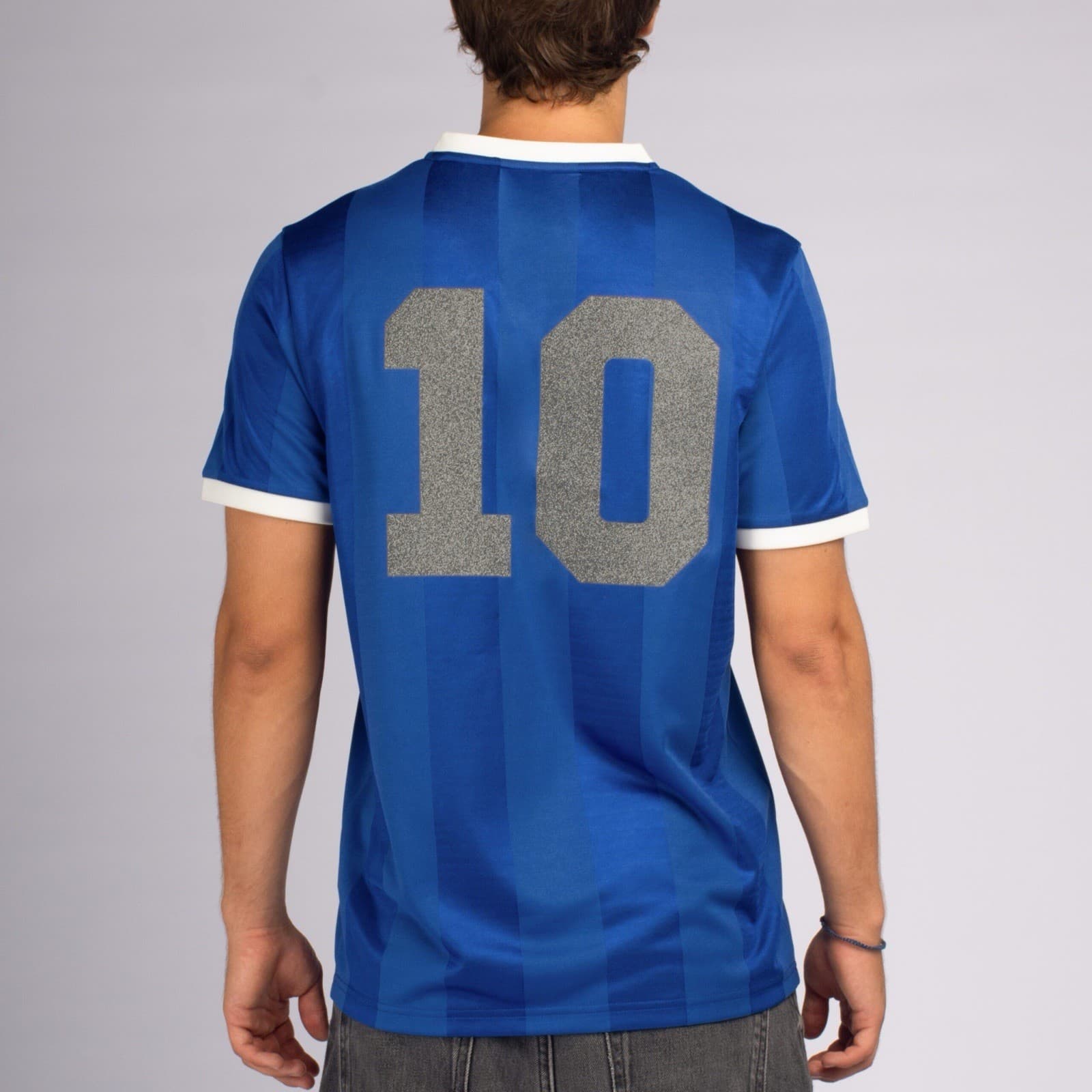 Argentina 1986 away shirt, back view showing No. 10 nameset