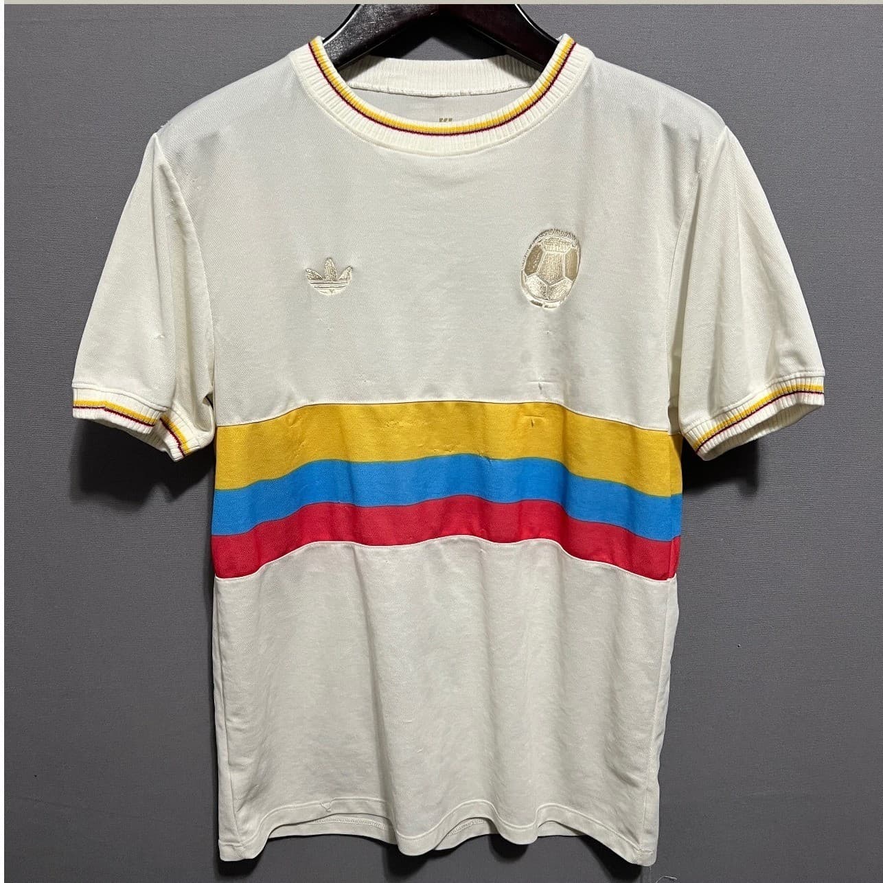 Adidas Colombia FCF 100th Anniversary Centenario Soccer Jersey Mens White Large