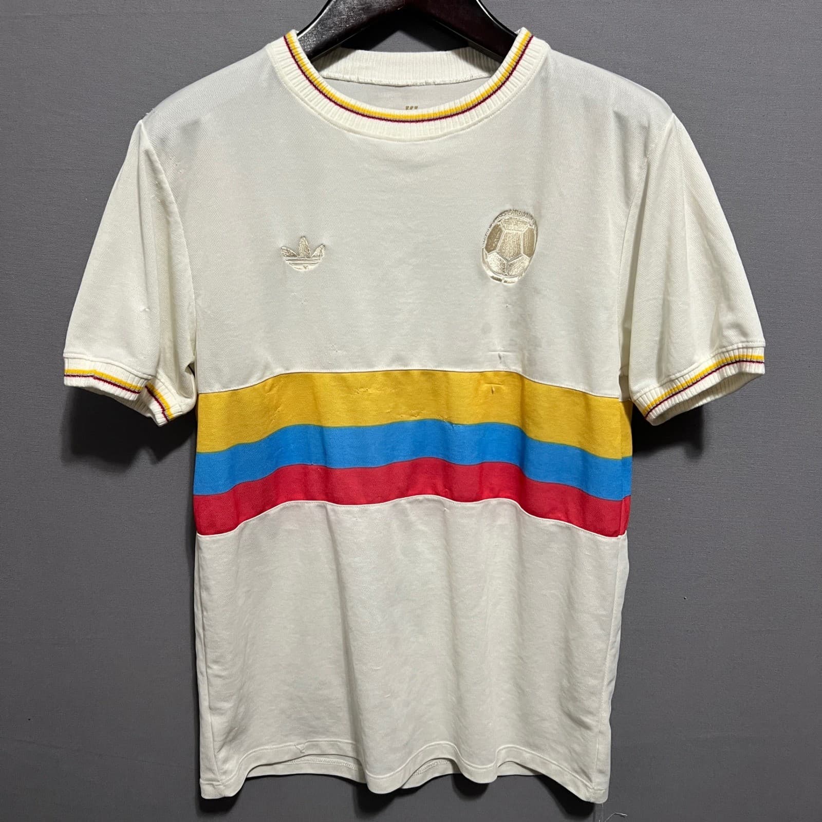 Adidas Colombia FCF 100th Anniversary Centenario Soccer Jersey Mens White Large